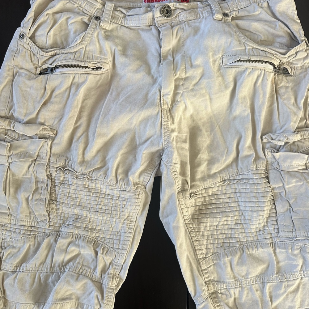 Men's Cargo Shorts - Light Beige Utility Style